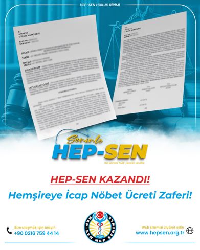 Hemşireye İcap Nöbet Ücreti Zaferi!